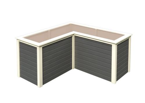 vyvýšený záhon KARIBU HOCHBEET 190 L-FORM (23622) terragrau