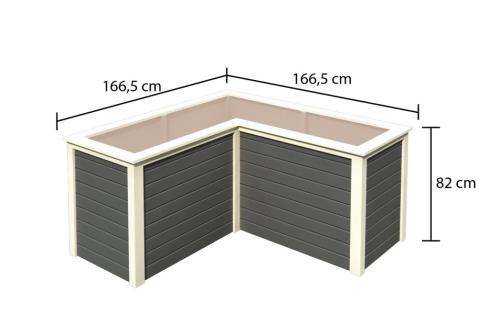 vyvýšený záhon KARIBU HOCHBEET 190 L-FORM (23622) terragrau