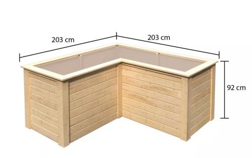 vyvýšený záhon KARIBU HOCHBEET 280 L-FORM (23626) natur