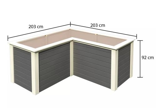 vyvýšený záhon KARIBU HOCHBEET 280 L-FORM (23627) terragrau